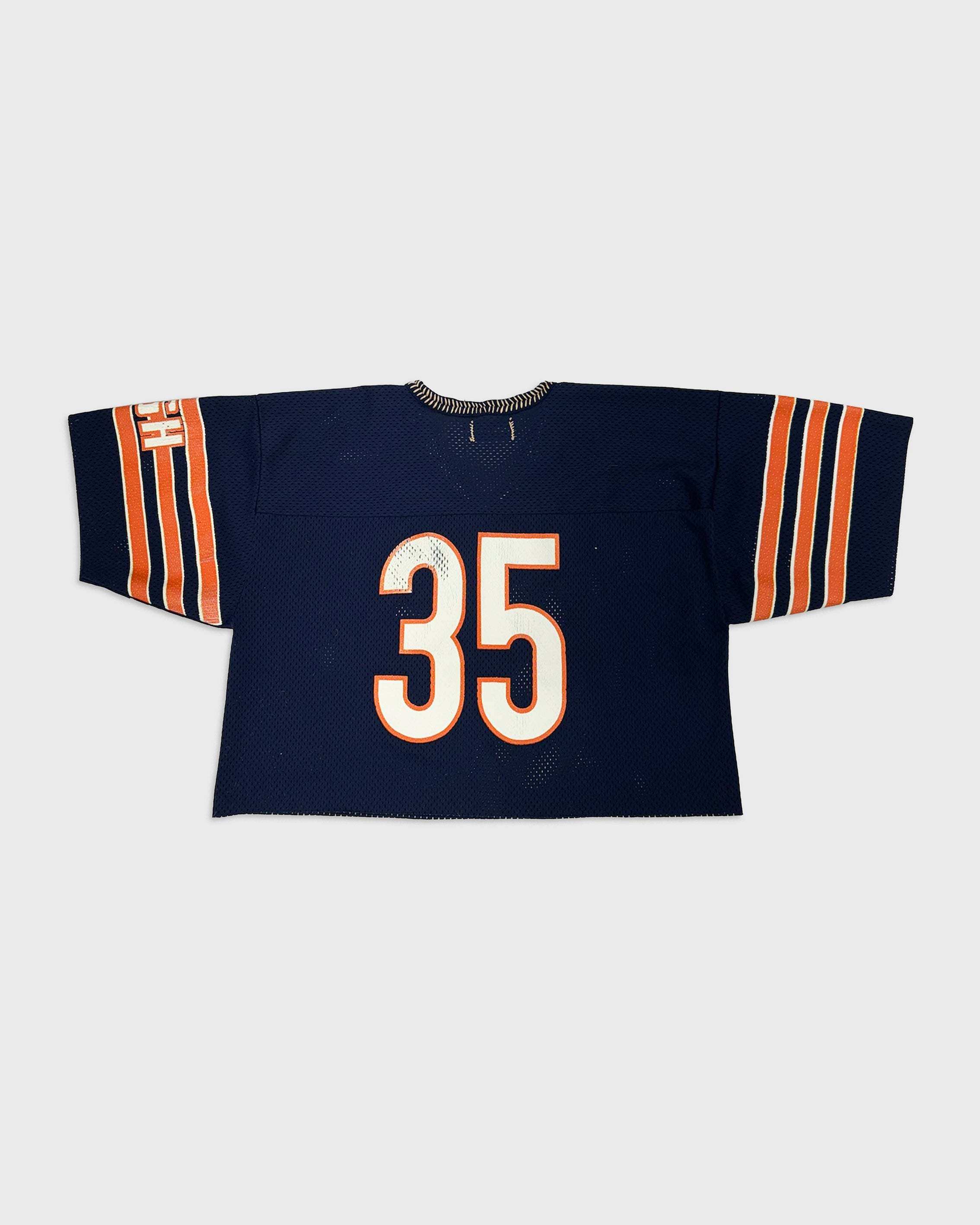 Vintage navy 35 Jersey with white stitched neckline and custom 1/Won patch