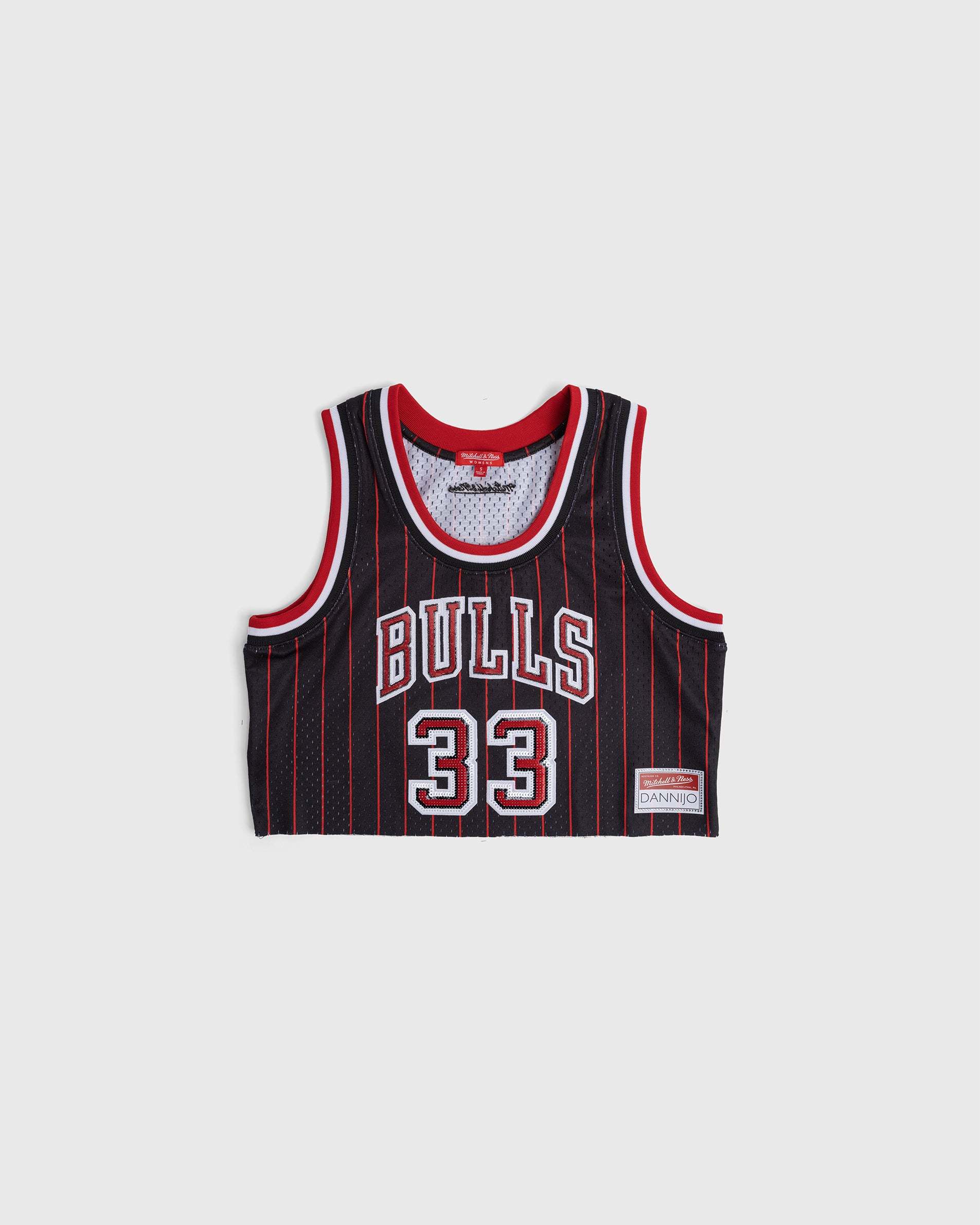 Scottie Pippen Chicago Bulls crop jersey with sequin details and vintage team logos
