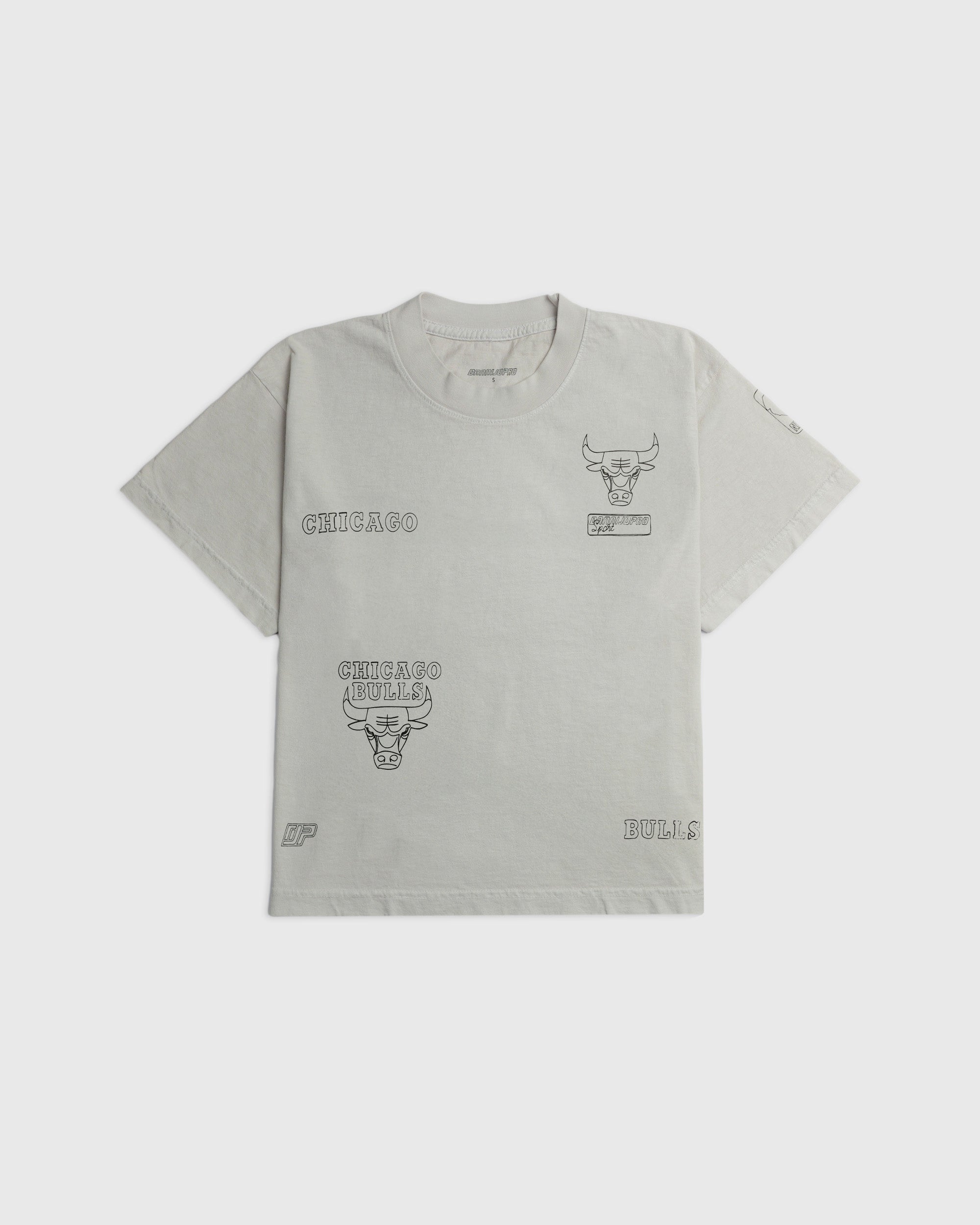 White The Doodle Tee with hand-sketched Chicago Bulls graphics and relaxed fit