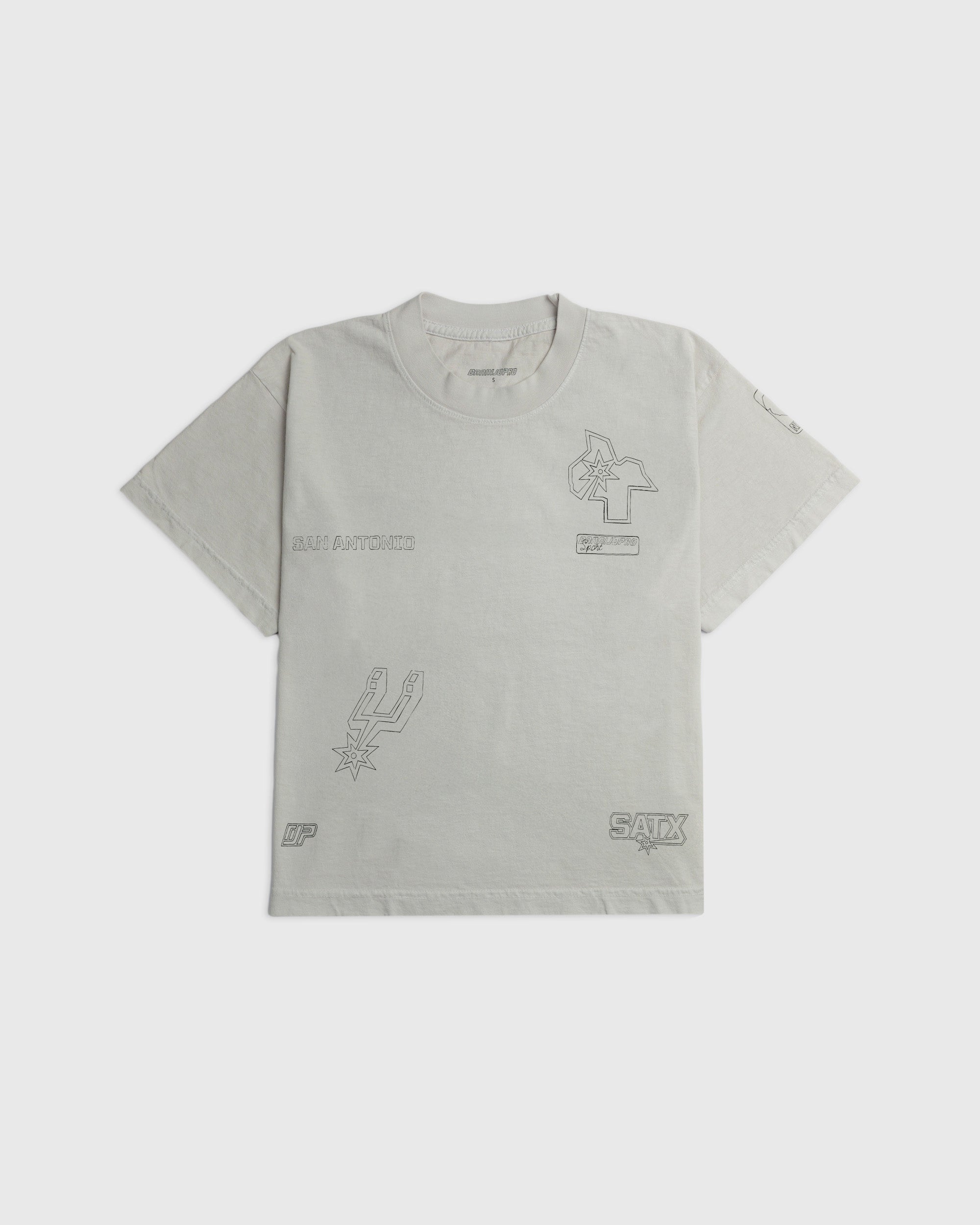 The Doodle Tee Spurs white relaxed fit t-shirt with hand-sketched NBA graphics