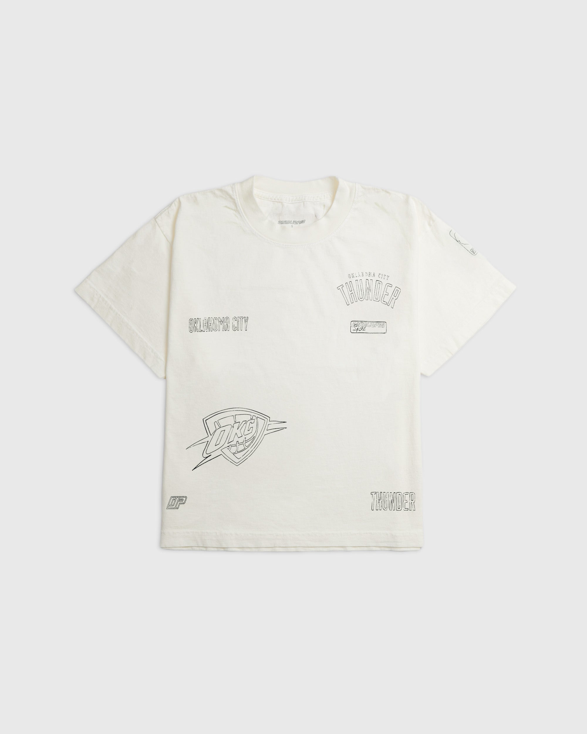 doodle t shirt features hand sketched thunder team graphics