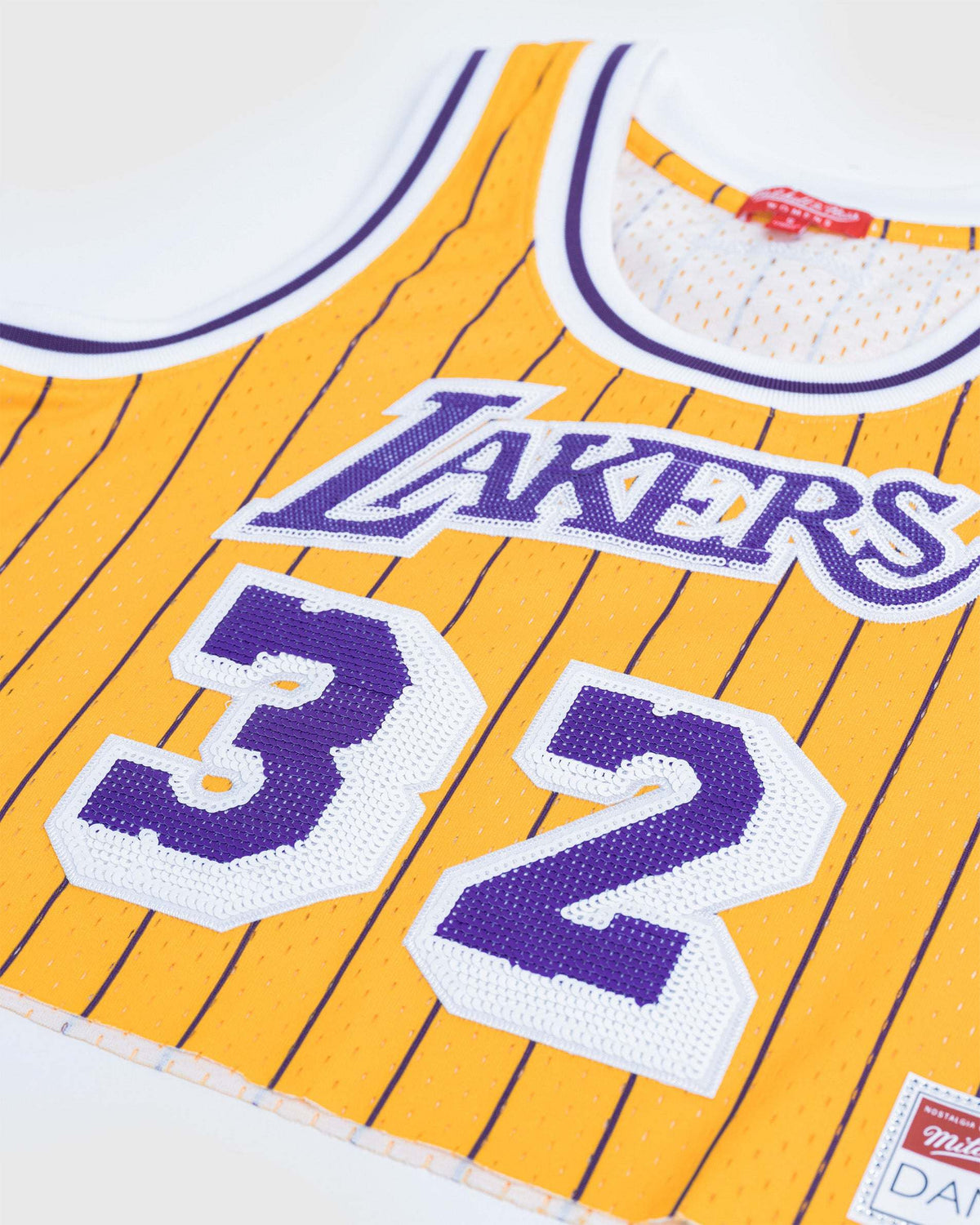 lakers gear Magic Johnson Los Angeles Lakers Crop Jersey Yellow / XS