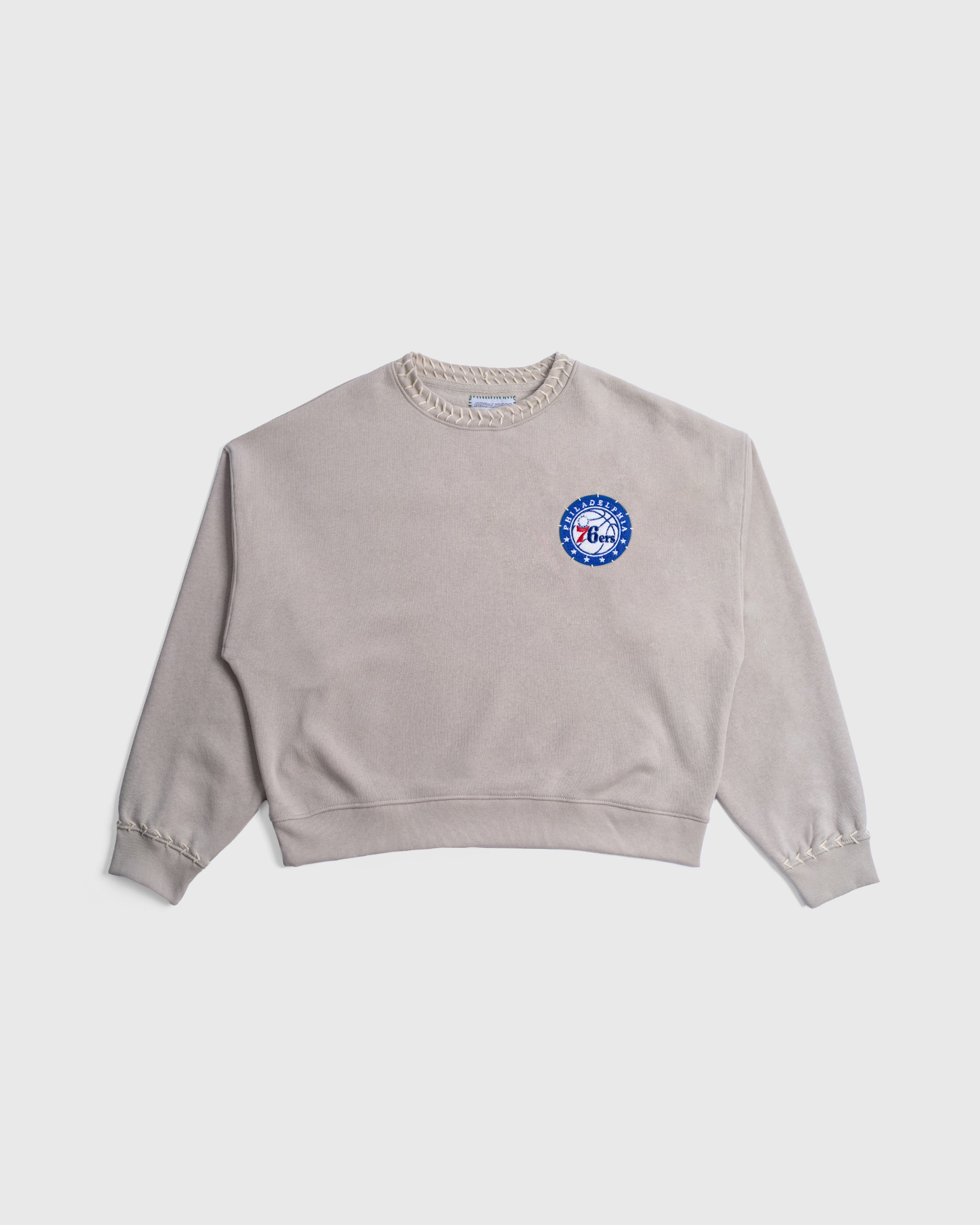 hand stitched 76ers crew official NBA sweatshirt