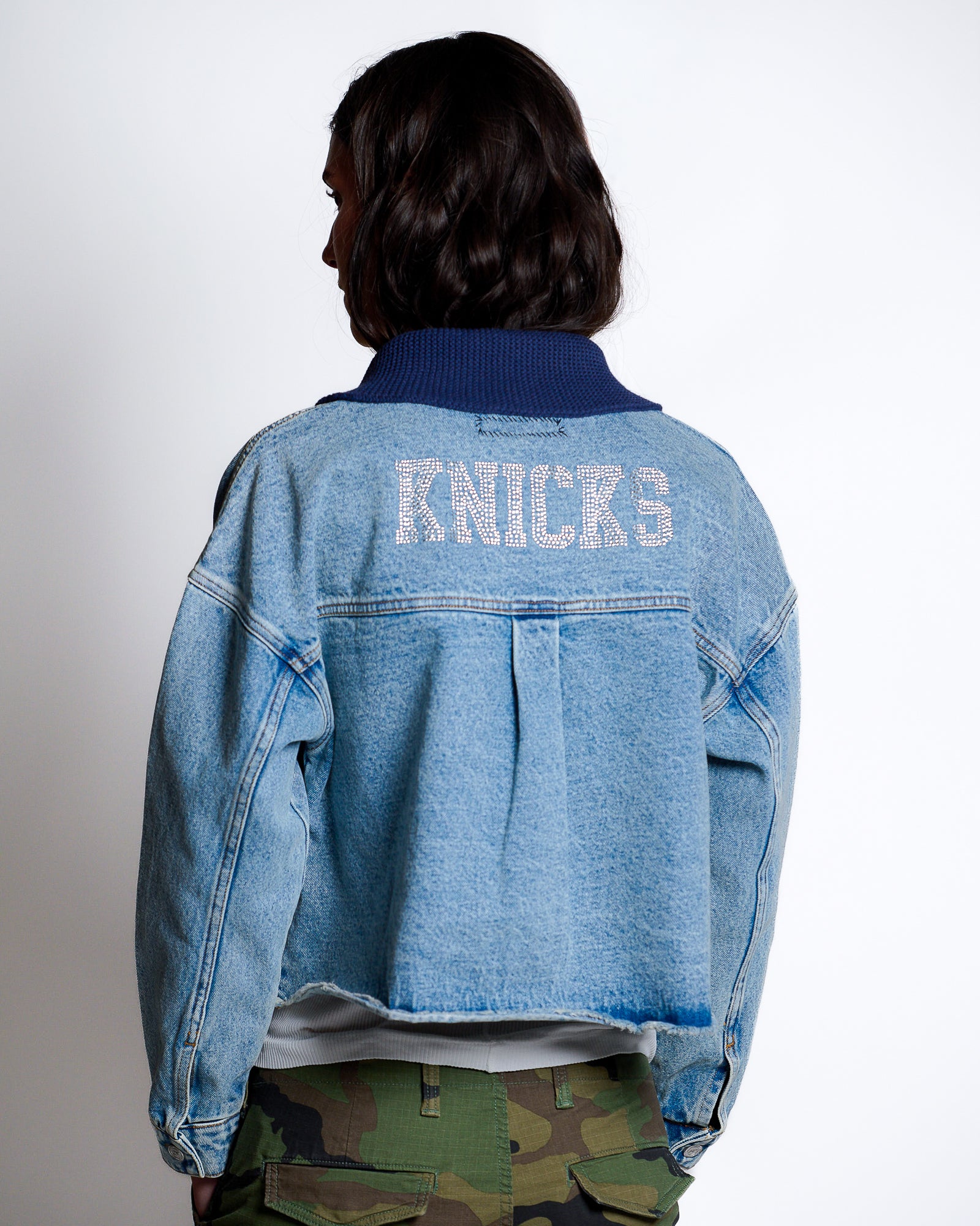The Cropped Denim Jacket - Knicks