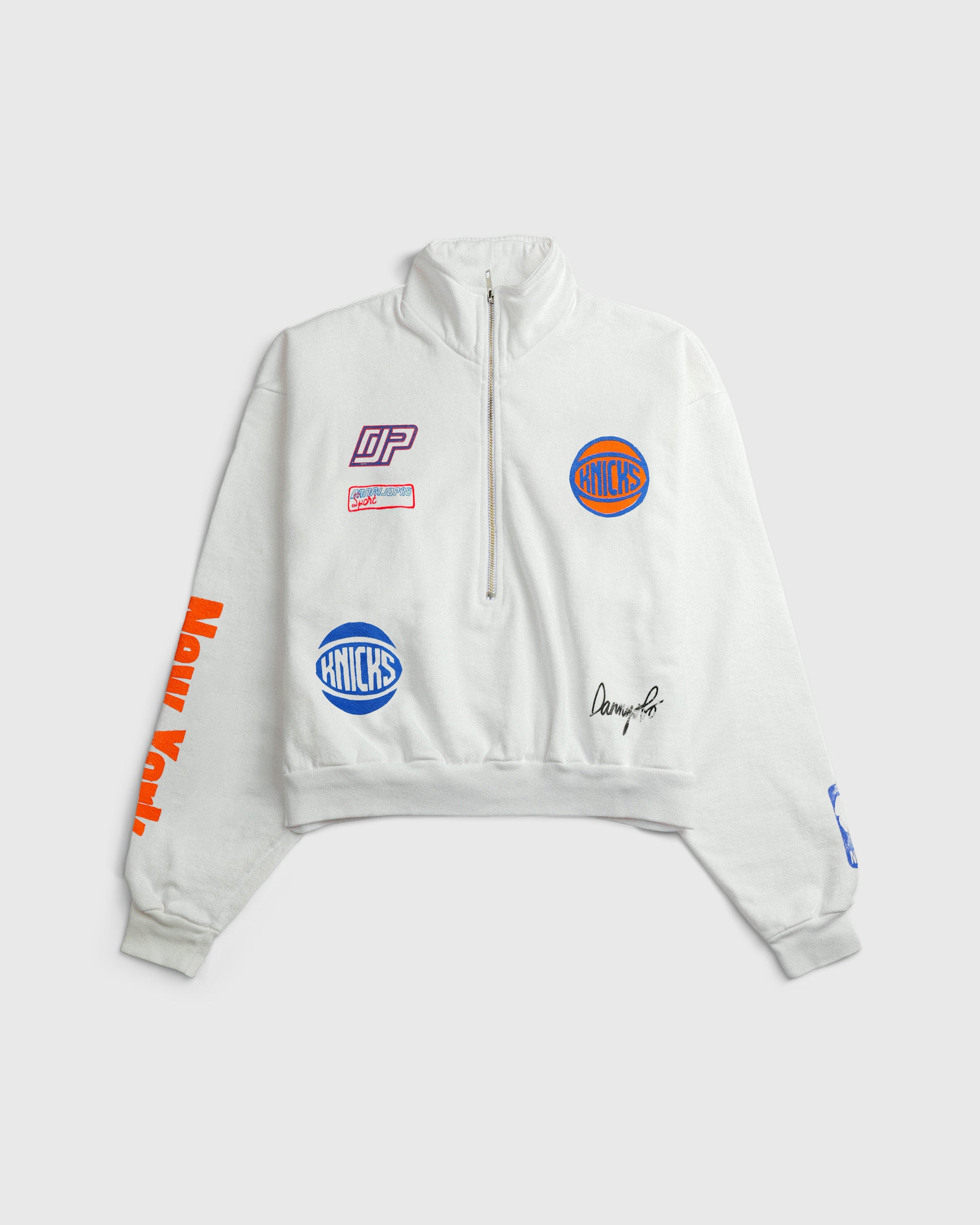 The Varsity Cropped Half Zip - Knicks – DannijoPro