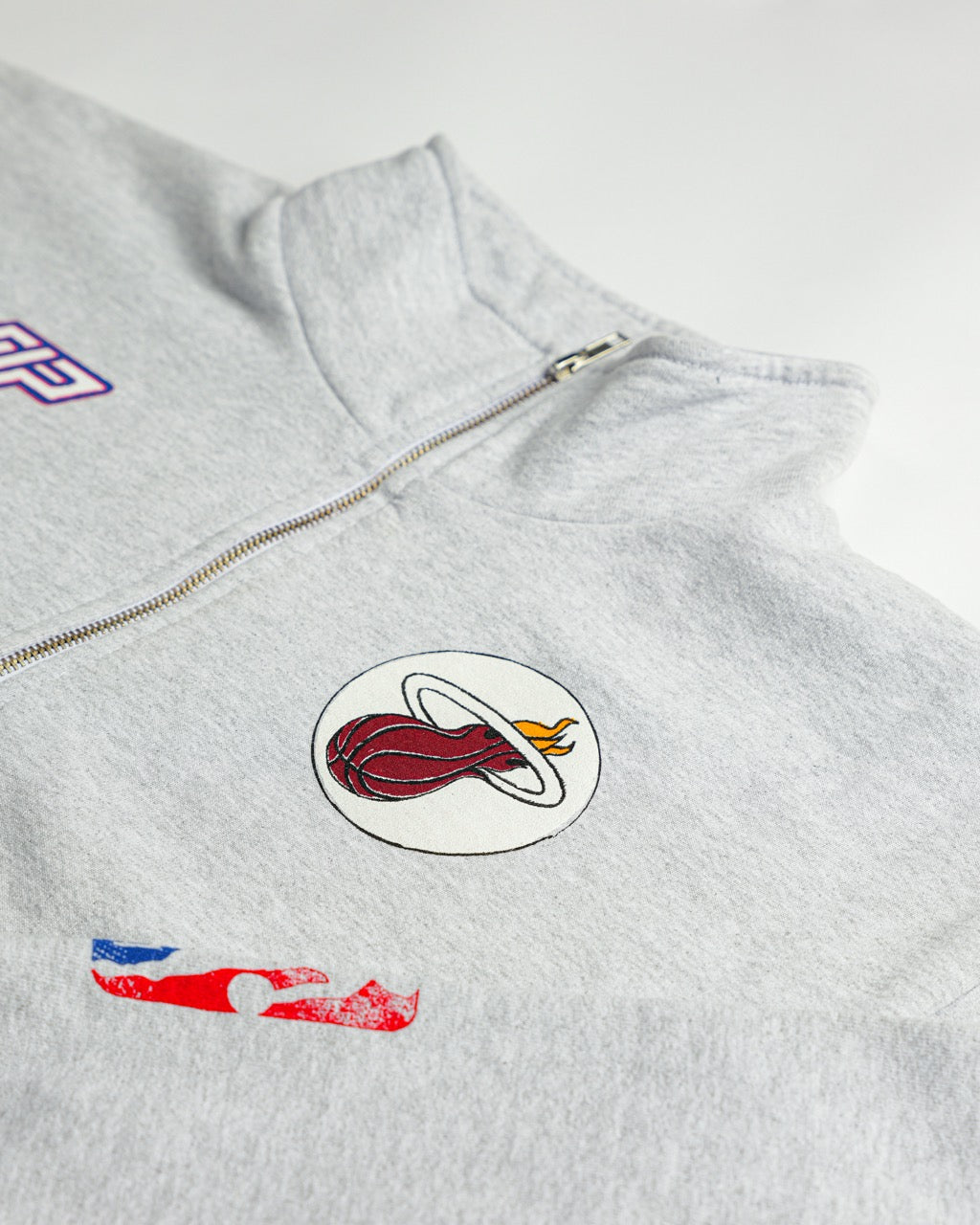 The Varsity Cropped Half Zip - Heat